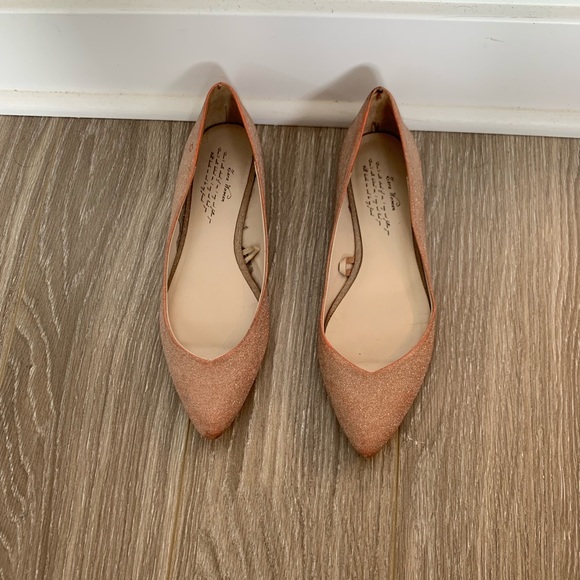 Rose Gold Sparkly Flats - Picture 1 of 2